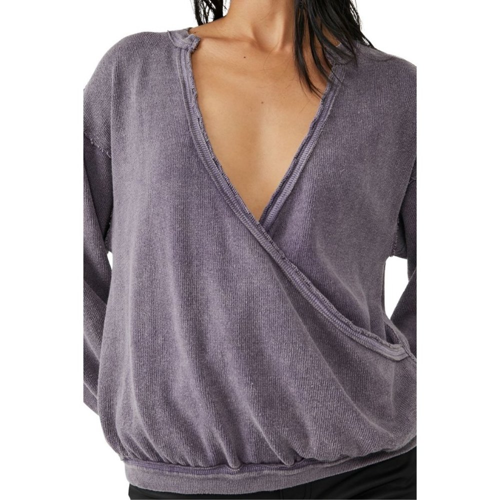 Free People NWT Anyway Tee in Fallen Fig Size Small-Oversized